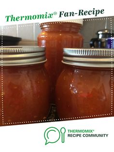 there are two jars of food on the counter with text overlay that reads thermomiia fan - recipe