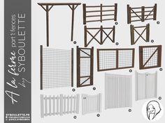 the various types of fences and gates are shown in this boxcar window mockup