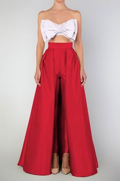 Silk Faille Cigarette Pants with Convertible Skirt – ALEXIA MARÍA Fitted Pleated Pants For Party, Wide Leg Satin Bottoms For Evening, High Waist Pleated Bottoms For Party, Pleated Satin Bottoms For Party, Fitted Pleated Bottoms For Party, Satin High-waisted Evening Pants, High-waisted Satin Evening Pants, Evening High-waisted Satin Pants, Pleated High Waist Pants For Party