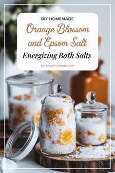 21 Best DIY Homemade Floral Bath Salts Recipes Homemade Epsom Salt Soak, Fall Bath Salts, Diy Epsom Salt Bath Recipes, Epsom Salt Diy, Diy Herbal Bath Salts, Homemade Epsom Salt, Orange Bath Salts, Diy Bath Soak Recipes, Diy Bath Salts With Essential Oils