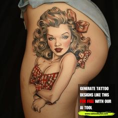 Pin Up Girl Tattoos: Meaning and Designs - Tattoo Build Pin Up Girl Tattoos, Traditional Lighthouse Tattoo, Chef Tattoo, Tattoos Meaning, Lighthouse Tattoo, Classic Hollywood Glamour, Pin Up Posters, Pin Up Model