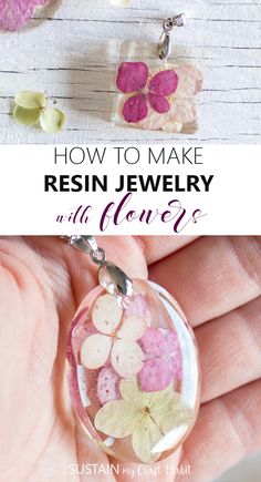 how to make resin jewelry with flowers in glass pendants - so cute and easy