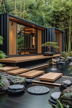 15 Stunning Shipping Container Sheds To Inspire Your Next Project Shipping Container Architecture Design, Shipping Container Man Cave Ideas, Cargo Container Office, Shipping Container Compound, Shipping Container Storage Ideas, Shipping Container Gym, Container Design Ideas, Container Homes Ideas Design, Container Sheds