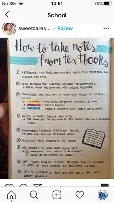 an open book with the words how to take notes from textbooks