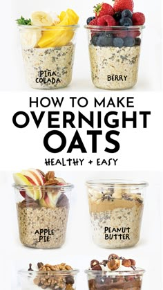 Healthy Overnight Oats, Overnight Oats Recipes, Easy Overnight Oats, Overnight Oatmeal, Resep Diet, Busy Morning