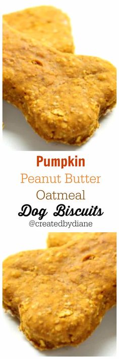 pumpkin peanut butter oatmeal dog biscuits are the perfect treat for fall and winter