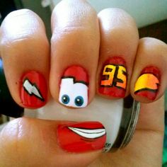 Cars Nails, Cheap Nail Polish, Kutek Disney, Punk Nails, Cute Simple Nails, Nail Art Disney, Simple Gel Nails, Cute Gel Nails