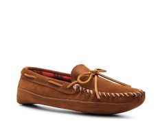 Minnetonka-Moccasin Slipper Slip on these moccasin inspired slippers and tuck in for the night! These classic suede slippers from Minnetonka feature a traditional design and cozy fleece lining perfect for lounging around the house. Minnetonka Slippers, Mens Moccasin Slippers, Minnetonka Moccasins, Moccasins Mens, Brown Loafers, Suede Slippers, Moccasins Slippers, Mens Slippers, Moccasins