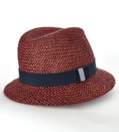 "\"Serge\", is a stylish companion that fits perfectly into every look. Light and flexible, made of \"twisted paper\", it offers maximum comfort. \"Serge\" is available in \"bordeaux\". Available in sizes 55 cm - 60 cm. Colour \"bordeaux\" Hat made of twisted paper 66% cotton and 34% polyamide on the inside Handmade Individualization options Other colours or sizes on request. All hats are handmade. For the production of a perfect hat it takes some time. All hats are ready 7-12 days after payment Formal Flat Brim Panama Hat For Summer, Elegant Toquilla Straw Fedora For Spring, Chic Woven Fedora Straw Hat, Chic Straw Fedora With Curved Brim, Chic Brimmed Straw Fedora, Elegant Woven Brimmed Straw Hat, Elegant Woven Sun Hat With Curved Brim, Formal Panama Hat With Curved Brim For Spring, Elegant Adjustable Woven Hat Bands