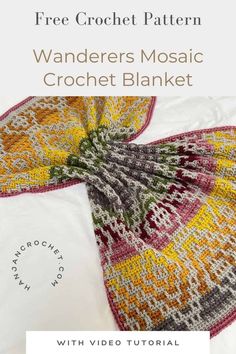 the free crochet pattern for an afghan shawl with video instructions to make it