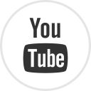 the youtube logo is shown on a white circle with black lettering that reads, you tube