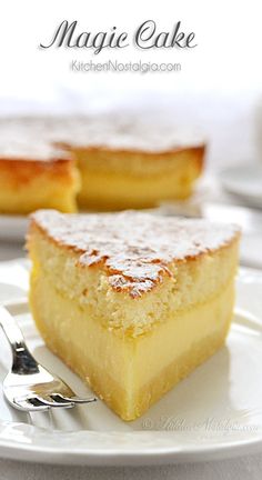 a piece of cake on a plate with a fork