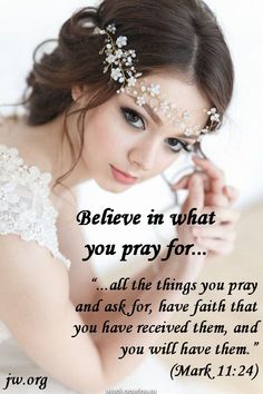 a woman wearing a tiara and holding a pair of scissors in her hand with the words, believe in what you pray for