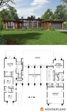 two story house plans with an open floor plan for the front and back of the house