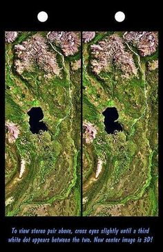 two pictures with the same image on them, one is showing water and the other shows land