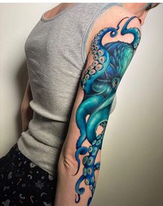 an octopus tattoo on the arm