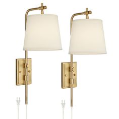 A tempting warm gold finish and adjustable features transform this set of two modern plug-in wall lamps from the Seline collection by Barnes and Ivy. Slender silhouetting complements a tasteful aesthetic for each lamp with shades that shift left to right to a maximum of 45 degrees. Height adjustability further customizes lighting delivery, making this light set a perfect solution for tasks and reading. Dimming functions create mood lighting. Reading Living Room, Modern Wall Lamps, Plug In Wall Lamp, Gold Plugs, Modern Wall Lamp, Wall Sconces Bedroom, Sconces Bedroom, Mood Lighting, Gold Walls