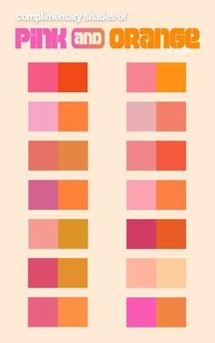 the complementary shades of pink and orange are shown in this color scheme, which is very similar to each other