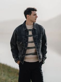 Excellent Product I always recommend buying it one size larger than you wear Jeans Jacket Outfit Men, Denim Jacket Outfit Mens, Style Denim Jacket, Men Outerwear, Autumn Clothing, Jean Jacket Men, Denim Jacket Men, Washed Denim