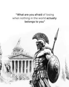 a drawing of a roman soldier in front of the capitol building with a quote about losing