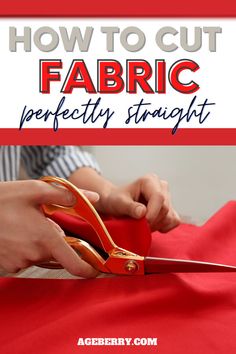 This is a sewing tutorial for beginners on how to cut fabric straight. Every sewing project starts with cutting fabric straight, on-grain, and this is such an important step in creating a well-fitted garment or nice quilt. If you want to learn sewing check out 8 simple ways to cut fabric perfectly straight. Scrub Caps Pattern, Sewing Seams, Invisible Stitch, Sewing Crafts Tutorials, Beginner Sewing Projects Easy, Sewing Leather, Diy Sewing Clothes, Sewing Lessons, Sewing Skills