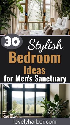 30 Trendy Bedroom Ideas For Men: For Your Ultimate Sanctuary Manly Rooms Bedrooms, Gray Room Ideas Bedroom Men, Luxury Male Bedroom, Guest Bedroom Man Cave, Sand Bedroom Walls, Bachelor Master Suite, Minimalistic Luxury Bedroom, Bachelor's Bedroom Ideas, Bright Masculine Bedroom