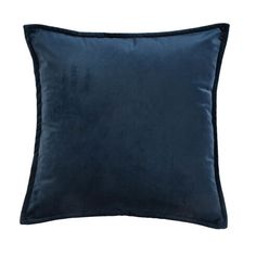 a dark blue pillow on a white background