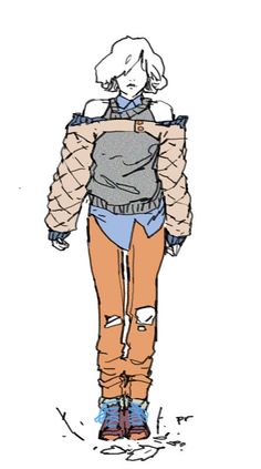 a drawing of a person wearing snow gear