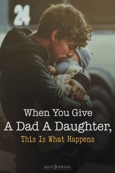 a man holding a baby with the caption when you give a dad a daughter, this is what happens