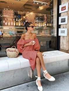 Sleeper Atlanta Dress, Espadrilles Outfits, White Wedges, Looks Street Style, Red Gingham, Looks Chic, Girls Wear, Mode Inspiration, Spring Summer Outfits