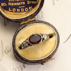 Georgian Garnet and Old Mine Cut Diamond Ring — Erica Weiner Baguette Eternity Ring, Hair Locket, Georgian Ring, Gone But Not Forgotten, Heart Wedding Rings, Cameo Bracelet, Medieval Europe, Edwardian Ring, Georgian Jewelry