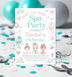 a birthday party with balloons and confetti