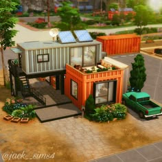 a small house made out of shipping containers