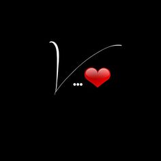 the word love is written in black with a red heart on it's side