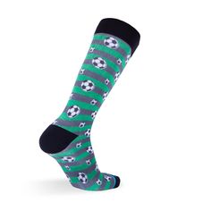 Association Football. The Beautiful Game. Whatever you call it, you’re a fan of the world’s most popular sport. And now you have soccer themed socks that showcase your passion for the game even when you’re off the pitch. Features: • Cushioned Sole • Arch Support • Moisture Control • 3-D Printed Pattern • Smooth Seam • 2 Inches of Reinforced Stay Up Cuff -Ideal For Wide Calves • Polyester Material to Provide Extra Stretch and Ensure Soft & Comfortable Fit • 144 Needle - The Perfect Middle Ground Association Football, Soccer Socks, Sock Drawer, Popular Sports, The Beautiful Game, The Pitch, Wide Calf, Dress Socks, Stay Up