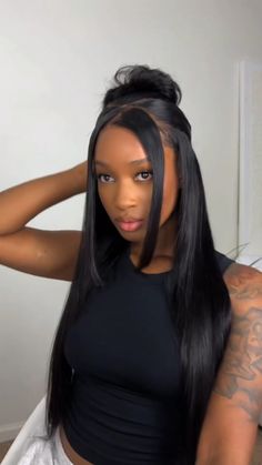 #unicehair #unicehairwigs #unicebyebyeknotswig #byebyeknotswig #knotlesswig Closure Styles Ideas, Classy Wigs For Black Women, Glueless Wig Hairstyles, Easy Wig Hairstyles, Half Up Half Down Hair Wig, Half Up Half Down Frontal Wig, Baddie Wig Hairstyles, Lace Wig Hairstyles Black Women, Half Up Half Down Sew In