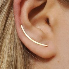 * Earrings length available 1 inch (25mm) & 0.78 inch (20mm), Wire thickness 20 gauge - 0.8 mm * Earrings are made entirely from gold filled 14K or sterling silver 925 * Nickel Free * Tarnish Resistant * Hypoallergenic 1 inch (25mm) MOST POPULAR ITEM - WILL FIT MOST OF THE CUSTOMERS - OPTIMAL LENGTH 1 INCH - VERY IMPRESSIVE JEWELRY PIECE 0.78 inch (20mm) SHORTEST MODEL - DAINTY AND NOTICEABLE - WILL FIT ALL To put ear climber on, simply place it through your pierced hole like ordinary french Earring Climbers, Ear Pins Earrings, Sterling Silver Nose Rings, Nose Piercing Hoop, Crawler Earrings, Ear Pin, Ear Crawler, French Wire Earrings, Ear Crawler Earrings