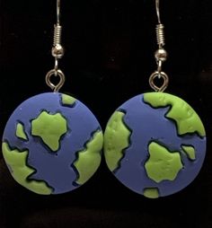 Earth Earrings, Silly Earrings, Planet Earrings, Food Earrings, Earring Gift, Life Is Too Short, Handcrafted Artisan Jewelry, Fun Earrings, Too Short