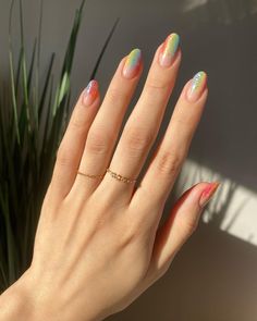 Stefanie ☀️ | Nail Art Inspo (@polished_yogi) • Instagram photos and videos Ube Jelly, Rainbow Nail Art Designs, Rainbow Nails Design, Rainbow Nail Art, Neon Nail Designs, Rainbow Nail, Best Gel Nail Polish, Tie Dye Nails, Vibrant Nails