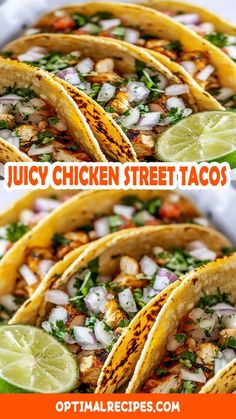 Looking for the perfect Chicken Street Tacos recipe? These tacos are packed with juicy, flavorful chicken and take your taco night to a whole new level! Super easy to make with simple ingredients, this recipe will quickly become a go-to favorite. Perfect for quick dinners, gatherings, or meal prep! 🌮✨ Save this pin for when you're craving tacos that are bursting with flavor and so easy to whip up! #TacoNight #ChickenTacos #EasyRecipes #DinnerIdeas #MexicanFood Taco Truck Chicken Tacos Recipe, Pollo Street Tacos, Authentic Chicken Tacos Recipe, Chicken Asado Tacos, Street Taco Chicken Recipe, Quick Street Tacos, Easy Taco Recipes Chicken, Dinner Taco Ideas, Baked Chicken For Tacos