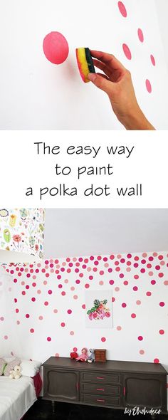 the easy way to paint a polka dot wall