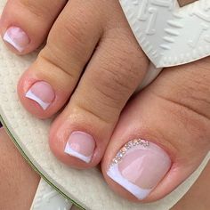 PRICES MAY VARY. Package Included - You will receive a nail kit of 24 Pcs fake toenails in 12 sizes, 1 nail glue, 1 alcohol prep pad, 2 sheets of multi-size Jelly adhesive tabs (48 pcs in total), a mini double-sided nail file, and a wooden stick, which can help you decorate your toenail easily, and for easy removal of toenail press ons. Quality Material - These reusable press on toe nails are made of high-grade acrylic, ABS, which is environmentally friendly, non-toxic, odorless, and can be reus Fall Toe Nails, Fall Toes, Pink Toes, White French Tip, Diamond Nails, Rhinestone Embellishments, Rhinestone Designs, False Nail