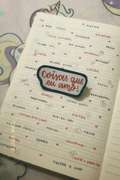 an open notebook with the words courss que su amis written on it