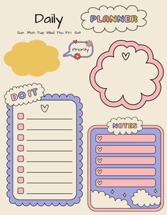 an image of a planner with clouds and hearts on the page, which says daily