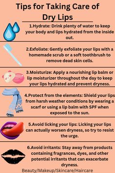 Kiss dry lips goodbye! Here are our top tips for keeping your pout soft, smooth, and healthy. #drylips #hydratedlips #chappedlips #lipcare #healthyskin

dry lips care tips

how to treat dry lips

prevent chapped lips

soothe dry lips

healthy lips at home

natural remedies for dry lips Remedies For Dry Lips, Remedies For Chapped Lips, Lips Skin Care, Dry Lips Remedy, Chapped Lips Remedy, Smile Tips, Remedies For Dry Mouth, Smoother Lips, Dehydrated Lips