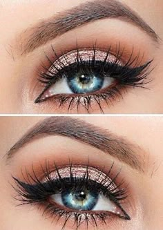 Makeup Fleek + Rose Gold + Feline Liner + Lashes More Day Eye Makeup, Mermaid Beauty, Wedding Hairstyles And Makeup, 2019 Makeup, Formal Makeup, Beauty Make-up, Makijaż Smokey Eye