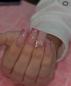 Sweet 16 Nails Pink, Sweet 16 Nail Ideas, Nail Art Short, Sweet 16 Nails, 16 Nails, Nail Art Pink, Quinceanera Nails, Acrylic Toe Nails, Fancy Nails Designs