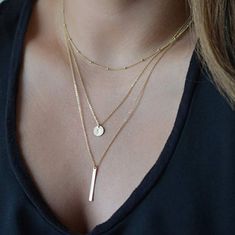 Delicate And Beautiful! Questions? Leave A Comment! Three Chain Necklace, Vintage Chain Necklace, Heart Choker Necklace, Wholesale Necklaces, Cheap Necklaces, Crystal Fashion, Golden Necklace, Coin Pendant Necklace, Star Pendant Necklace