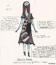 a drawing of a woman in a dress with an alien head on it's back