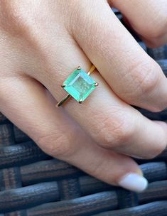 Natural Colombian Emerald-Cut Emerald(Beryl) 14k Solid Gold (Rose Gold (RG), and Yellow Gold (YG), White Gold (WG) are Available) ✿ Approximate Emerald Dimension: 7.5mm x 8mm ✿ Approximate Emerald carat weight: 1.60Ct - 2.5Ct ✿ Approximate Ring width: 1.5mm Important to note ◆ APPRAISAL CERTIFICATE If you like to get a appraisal certificate for your ring please make your request through this listing below: You can add this to your card while you are placing your order, so your ring will come wit Emerald Cut Gemstone Ring, Gia Certified Gold Rings For May Birthstone, Princess Cut Emerald Ring In Yellow Gold For Gift, Princess Cut Yellow Gold Emerald Ring For Gift, 14k Gold Gia Certified Rings With May Birthstone, Princess Cut Emerald Ring With Diamond Details, 14k Gold Gia Certified Emerald Ring Gift, Yellow Gold Cushion Cut Emerald Ring Gift, Cushion Cut Yellow Gold Emerald Ring As Gift